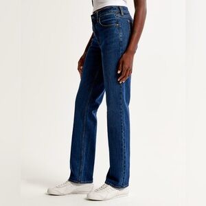 Abercrombie & Fitch Women's Dark Blue Straight Leg Jeans